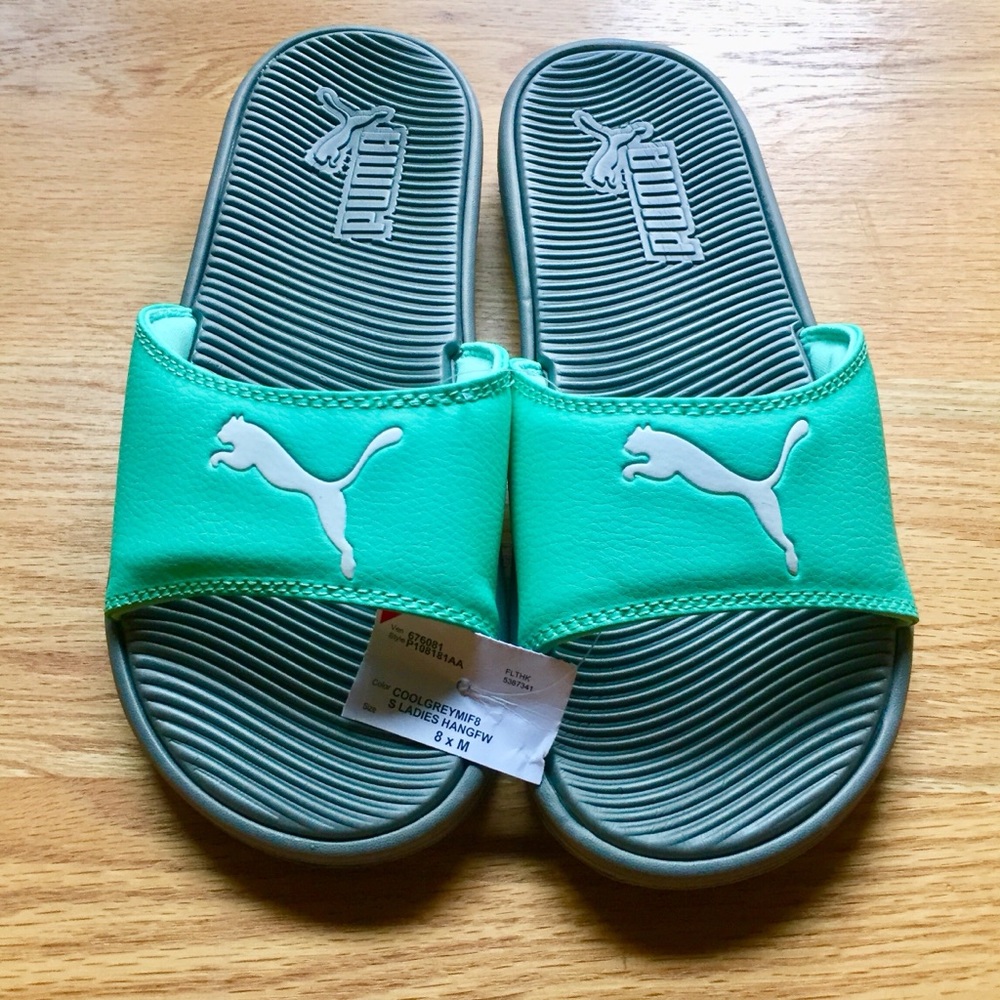 NWT Puma cool grey slide sandals